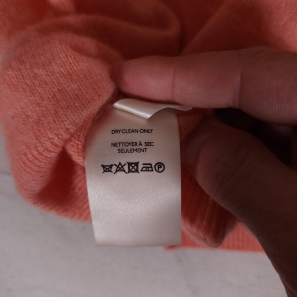Pilcro 100% Cashmere Coral Salmon Sweater Womens XS Long Sleeve Soft Luxury - Picture 10 of 14